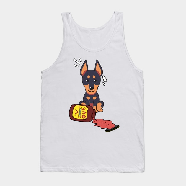 Funny Alsatian Spills a jar of BBQ Sauce Tank Top by Pet Station